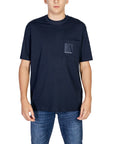 Armani Exchange Logo Cotton-Rich T-Shirt - Blue