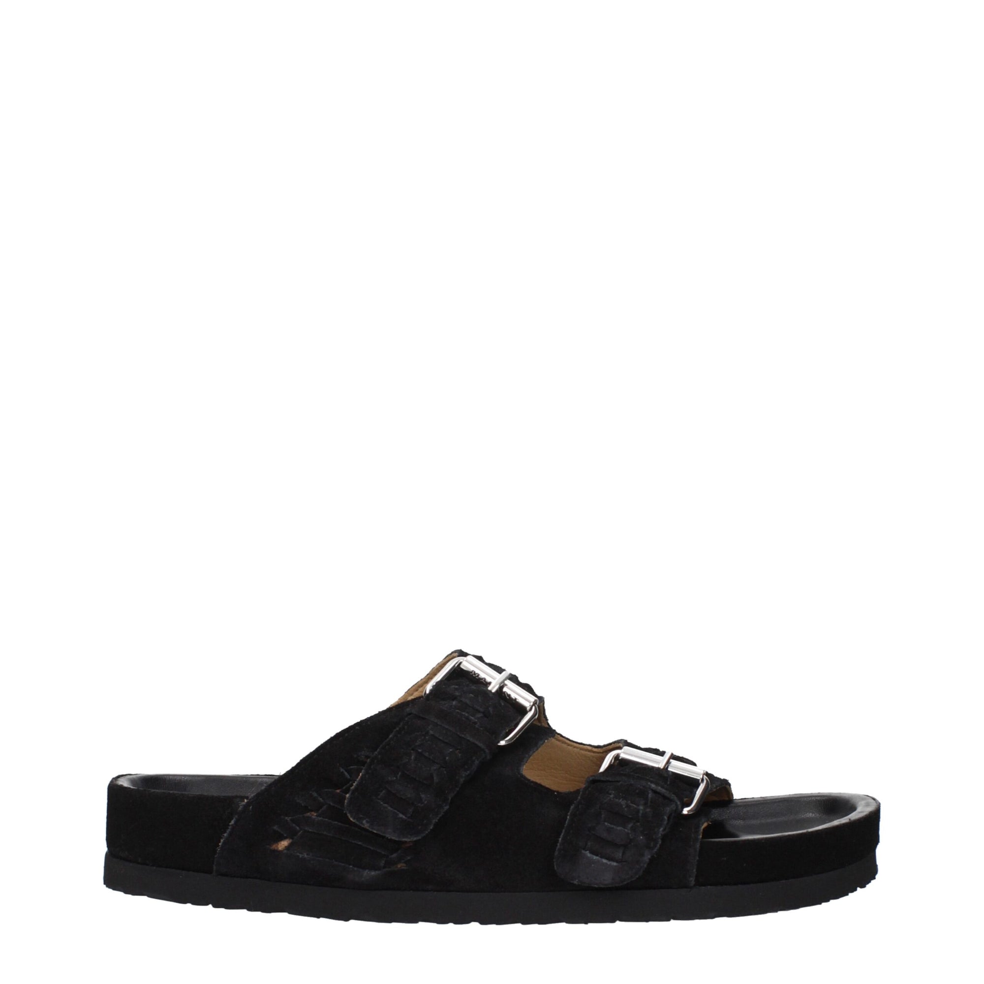 Isabel Marant Black Leather Buckle Sandals