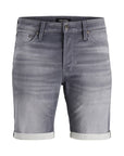 Jack & Jones Rolled Hem Light Grey Denim Shorts