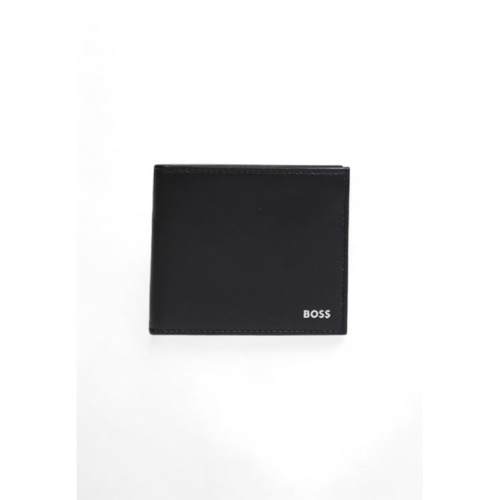 Boss Logo Genuine Leather Black Wallet