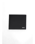 Boss Logo Genuine Leather Black Wallet