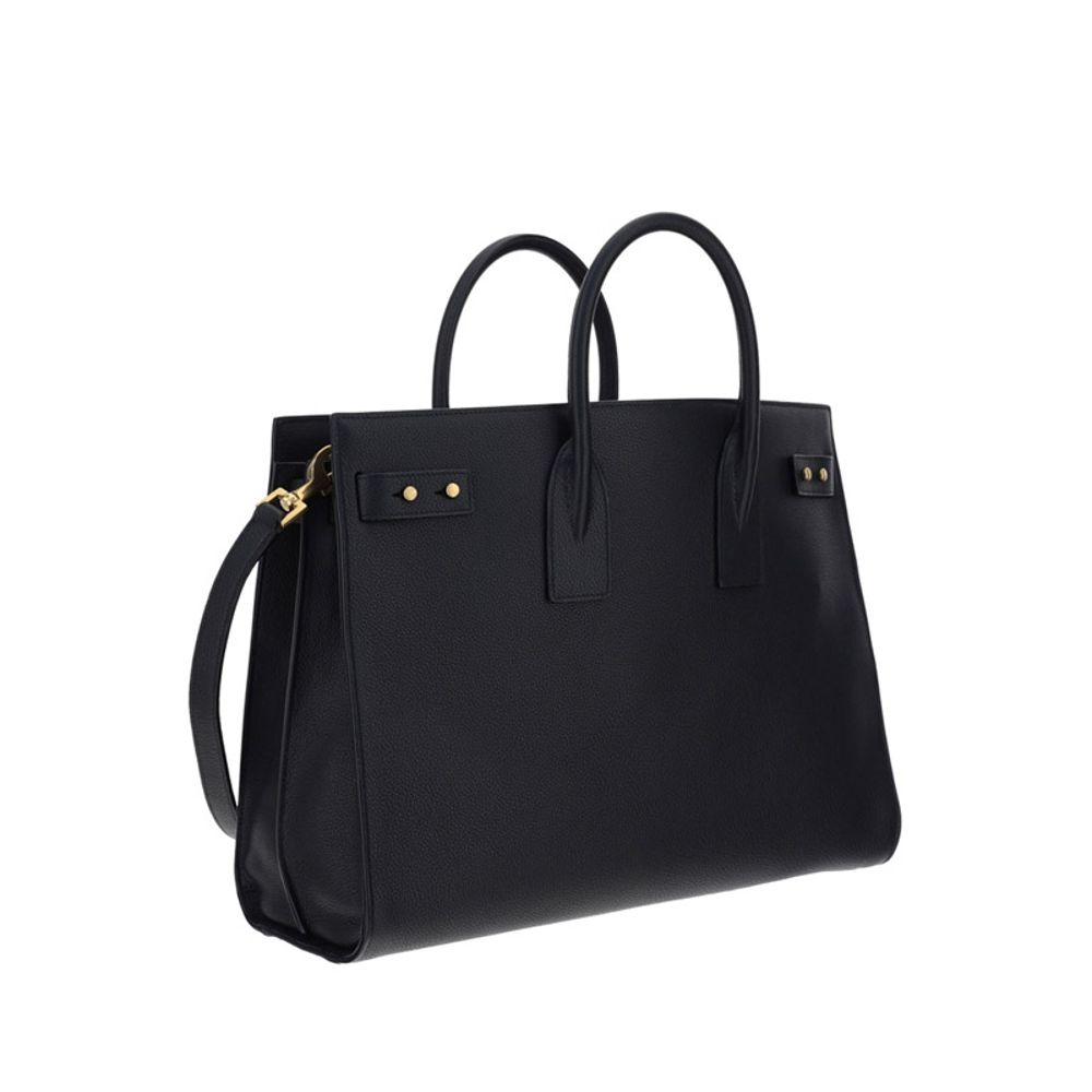 Saint Laurent Sac De Jour Black Leather Top Handle Bag