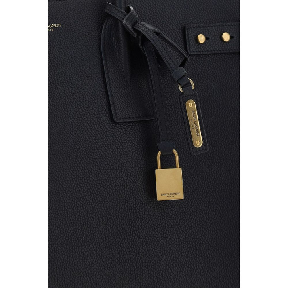 Saint Laurent Sac De Jour Black Leather Top Handle Bag
