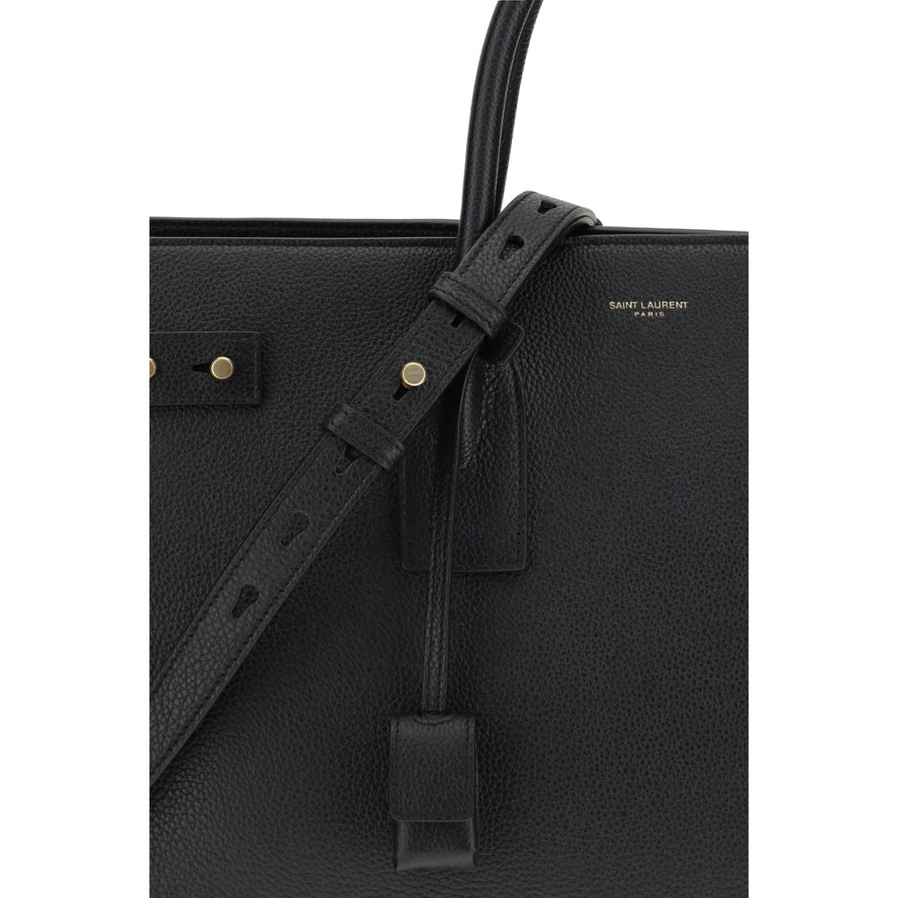 Saint Laurent Sac De Jour Black Leather Top Handle Bag