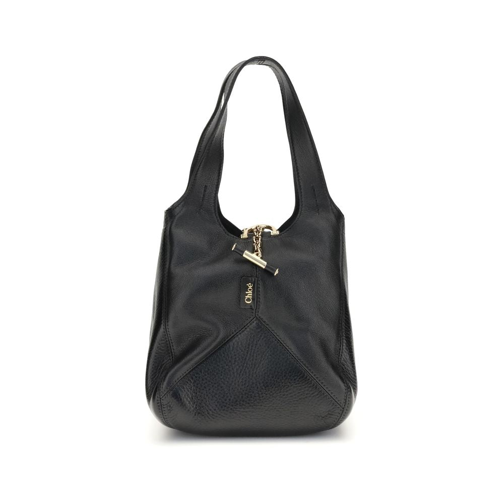 Chloé Black Leather Hobo Shoulder Bag
