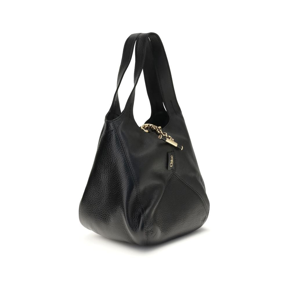 Chloé Black Leather Hobo Shoulder Bag