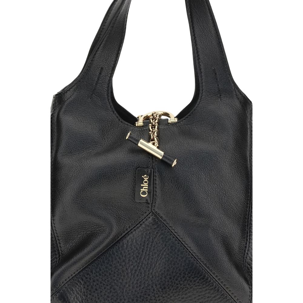 Chloé Black Leather Hobo Shoulder Bag