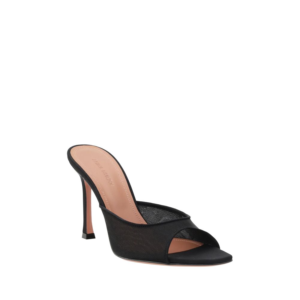 Amina Muaddi Alexa Peep Toe Mule Sandals - Black