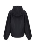 Ganni Logo Hooded Nylon Jacket - Black