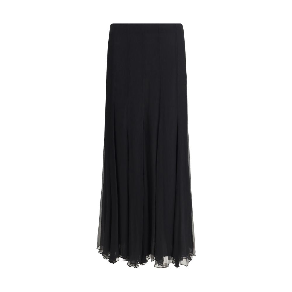 Chloé Black Silk Maxi Skirt