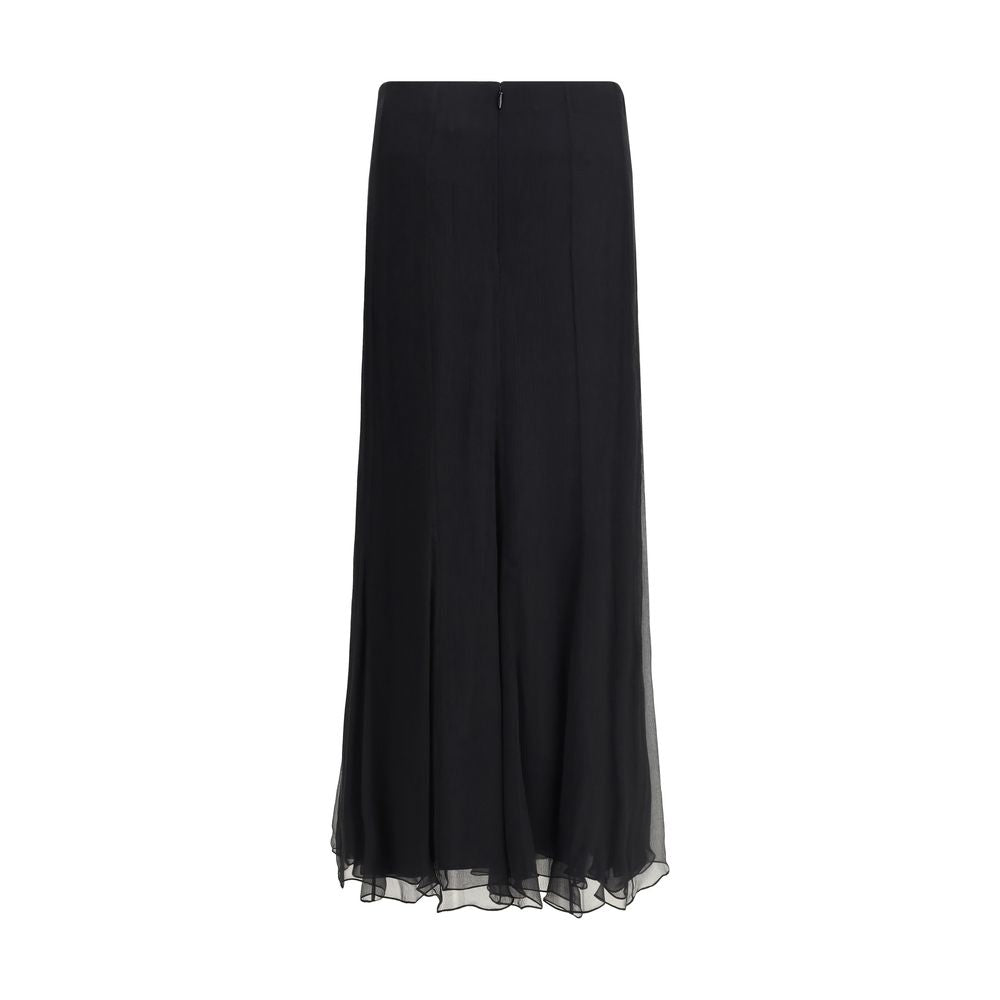 Chloé Black Silk Maxi Skirt