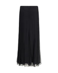 Chloé Black Silk Maxi Skirt