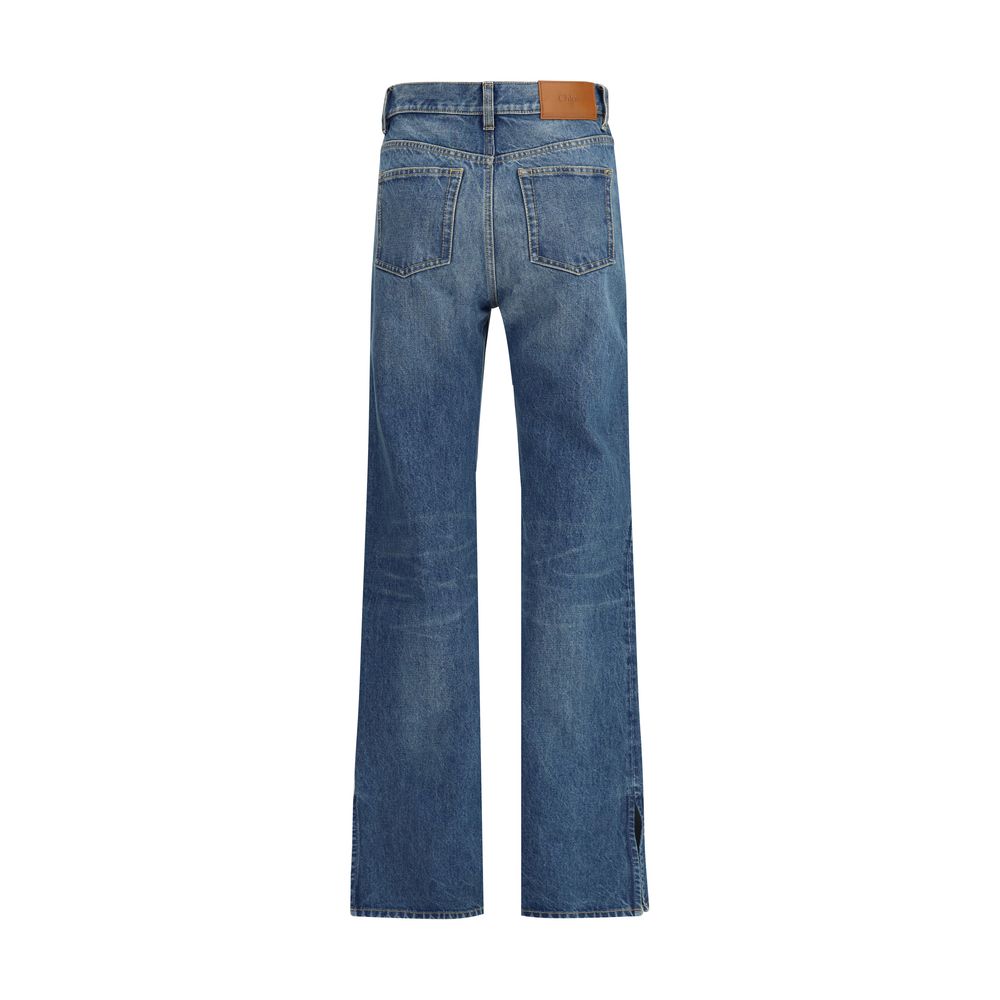 Chloé Medium Wash Straight Leg Denim Jeans