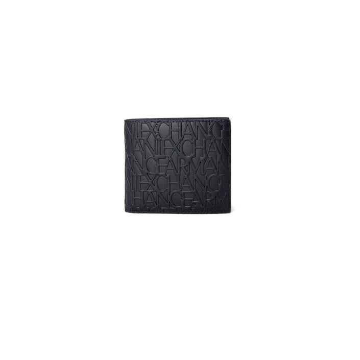 Armani Exchange Logo Monogram Vegan Leather Black Wallet