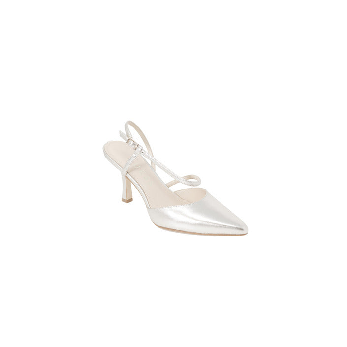 Guess Pointed Toe Slingback Heels - Silver
