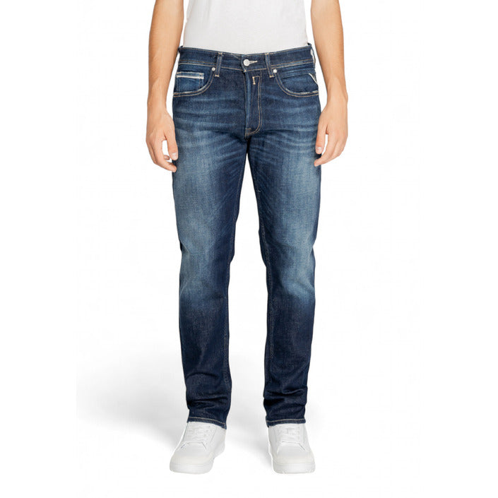 Replay Logo Dark Wash Straight Leg Fit Jeans