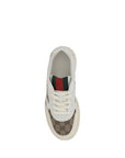 Gucci GG Re-Web Leather Low Top Lace-Up Sneakers