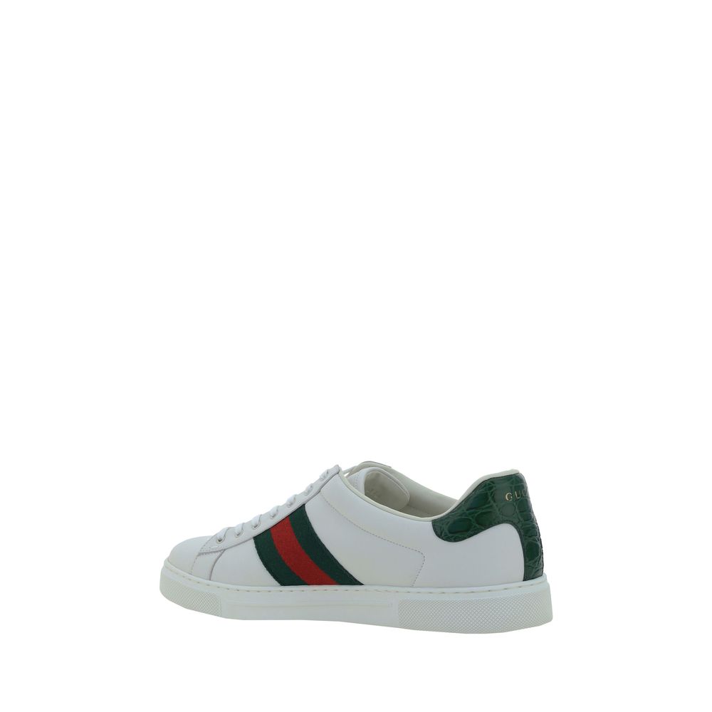 Gucci Leather Low Top Lace-Up Sneakers