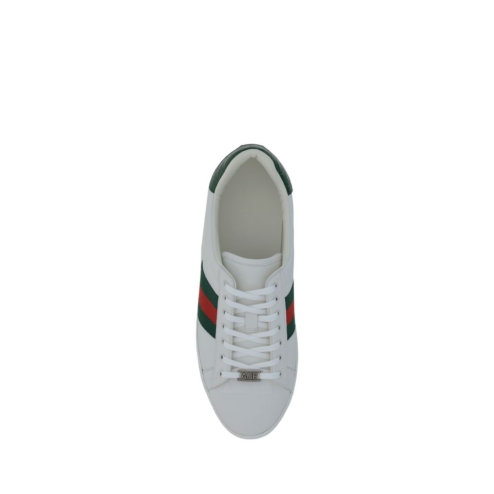 Gucci Leather Low Top Lace-Up Sneakers