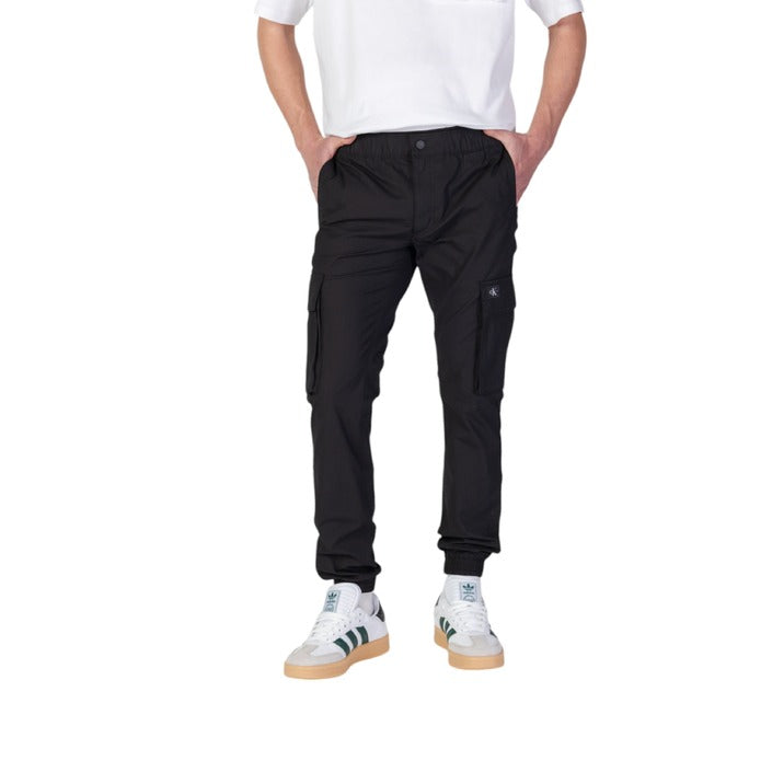 Calvin Klein Jeans Logo Organic Cotton Cargo Pants Black