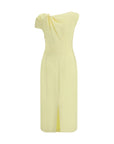 Givenchy Yellow Draped Midi Cady Dress
