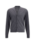 Jacquemus V-neck Merino Wool Gray/Grey Cardigan