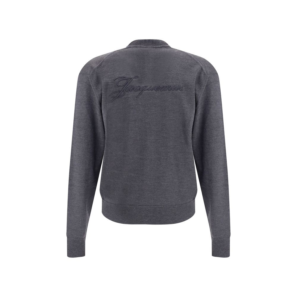 Jacquemus V-neck Merino Wool Gray/Grey Cardigan