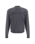 Jacquemus V-neck Merino Wool Gray/Grey Cardigan