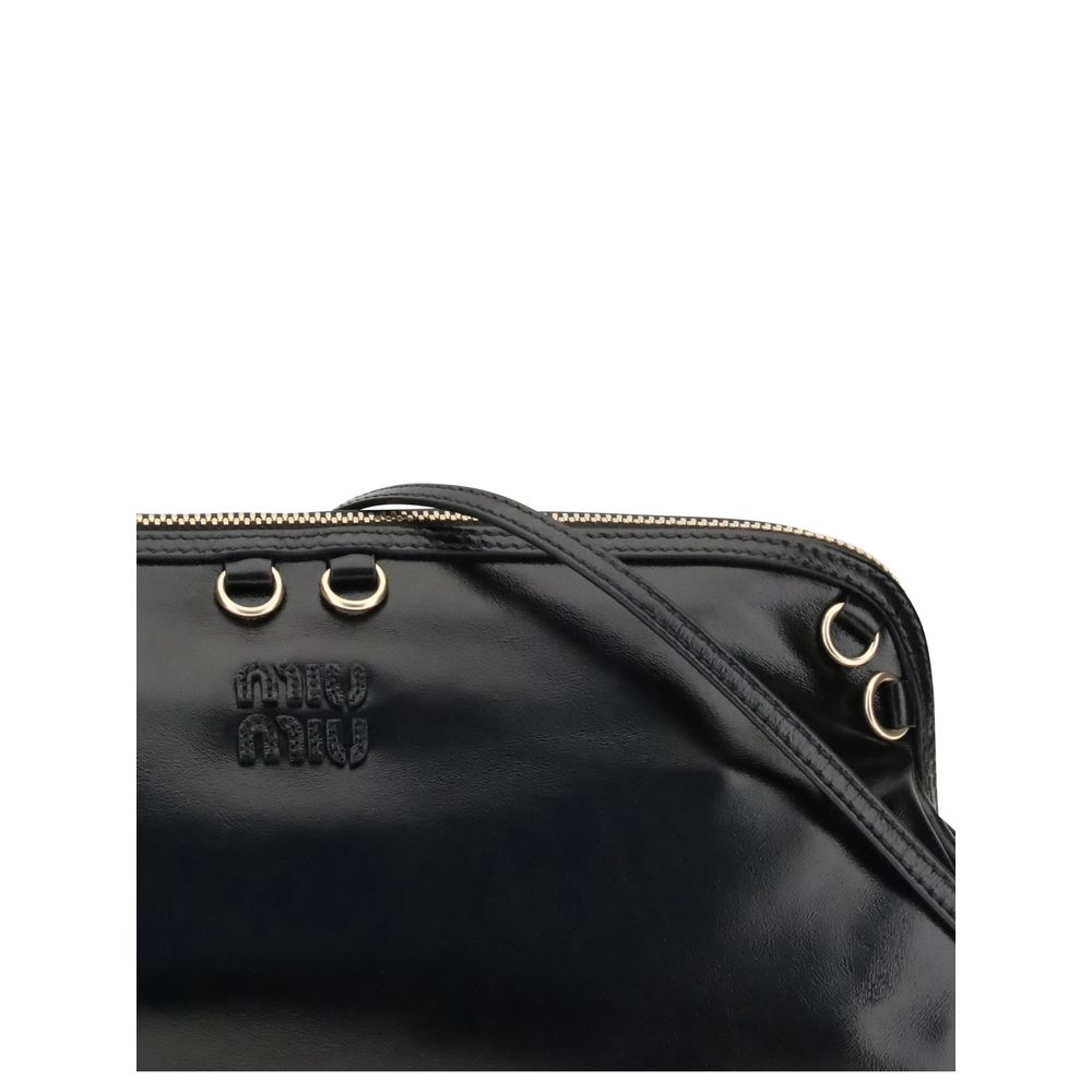Miu Miu Black Leather Soft Shoulder Bag