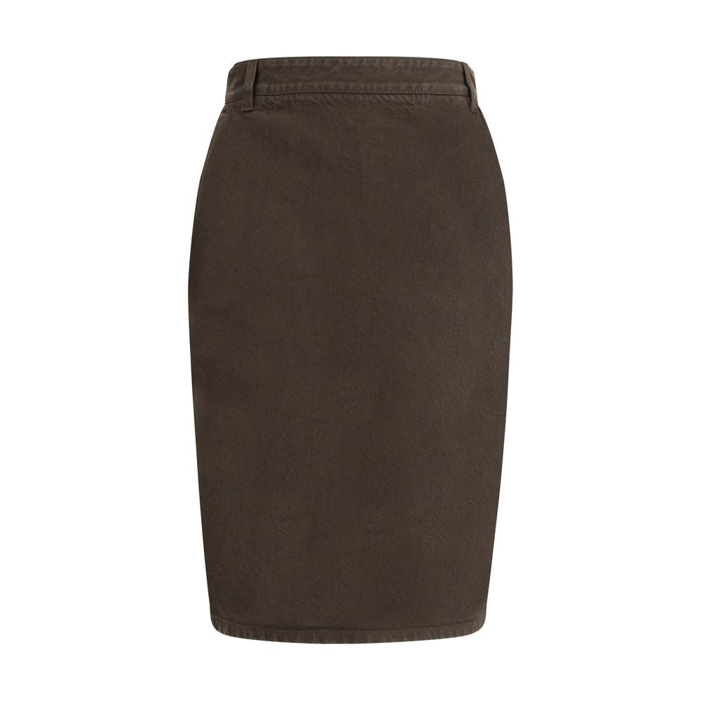 Saint Laurent Denim Color Pencil Skirt