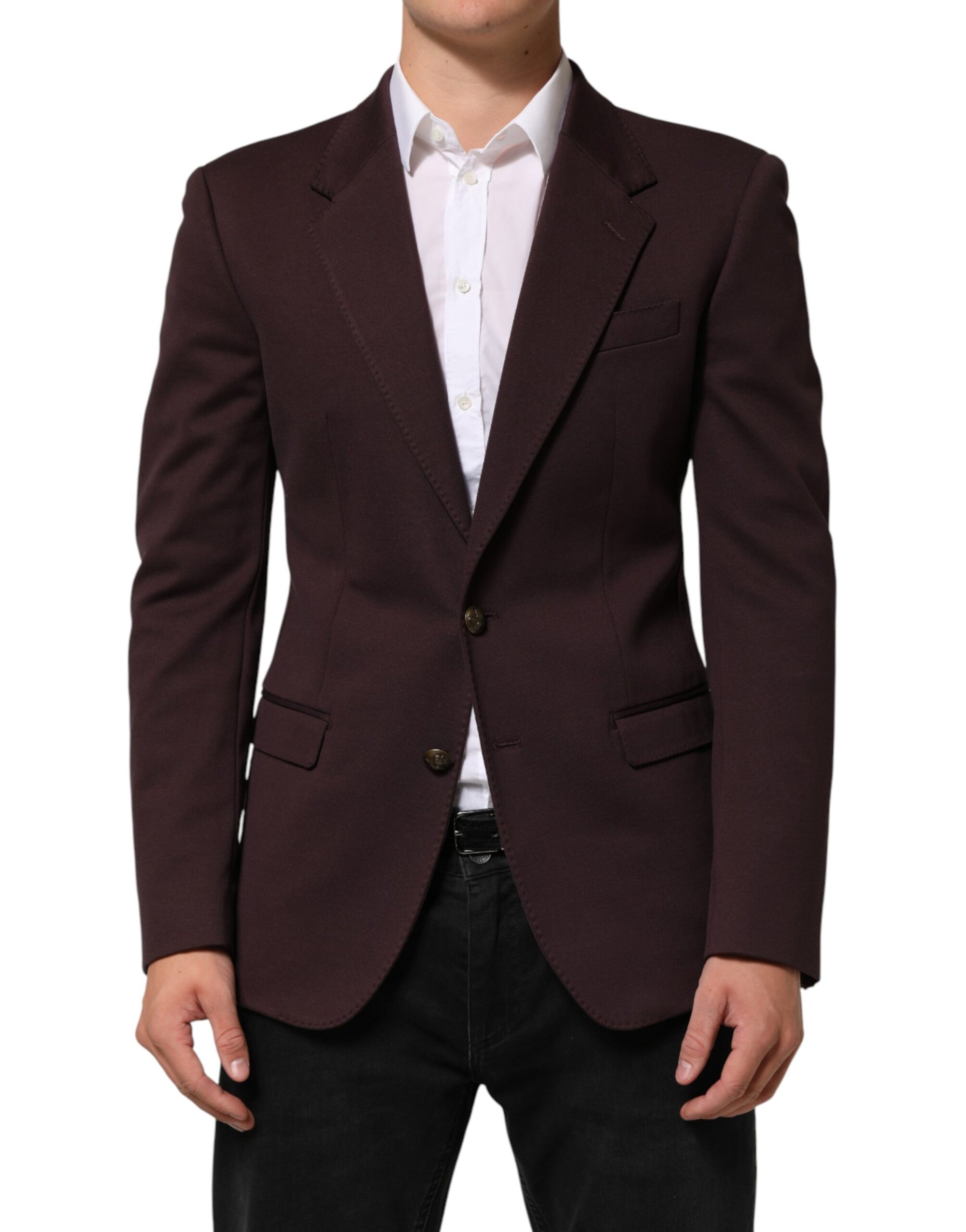 Dolce & Gabbana Single-Breasted Suit Jacket Blazer - Maroon