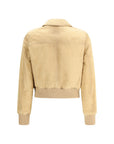 Valstar Cropped Leather Jacket - Beige