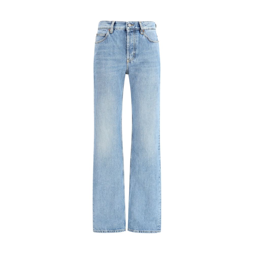 Saint Laurent Nico Light Wash Straight Leg Denim Jeans