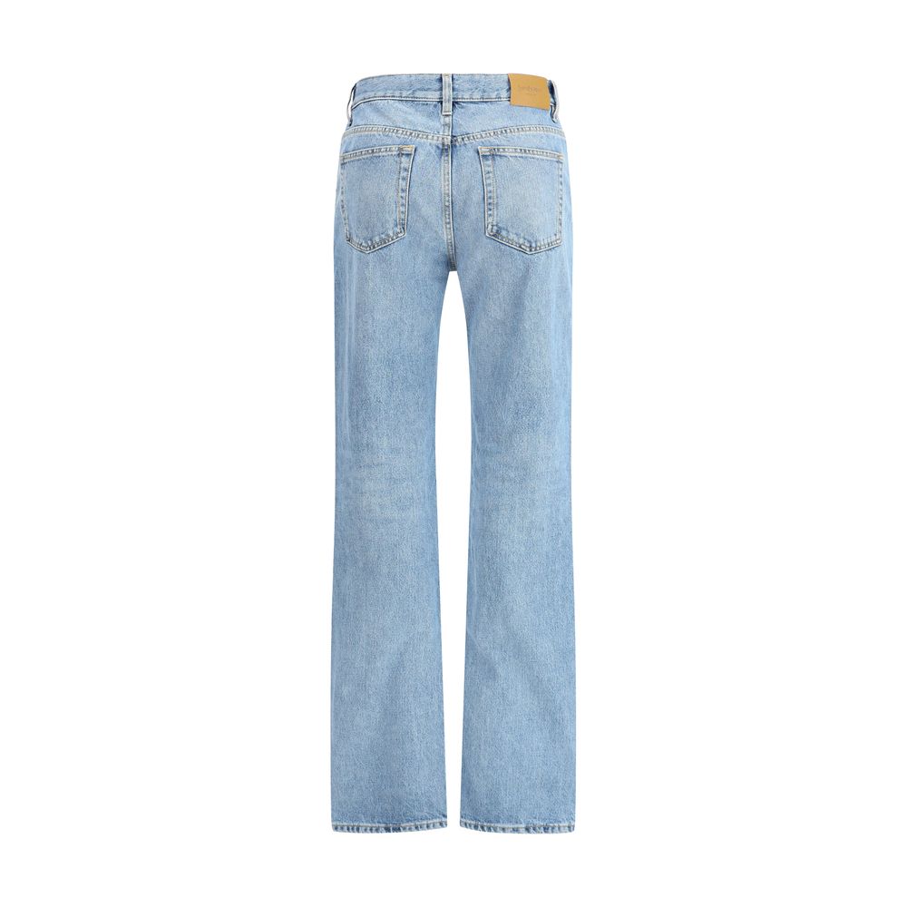 Saint Laurent Nico Light Wash Straight Leg Denim Jeans