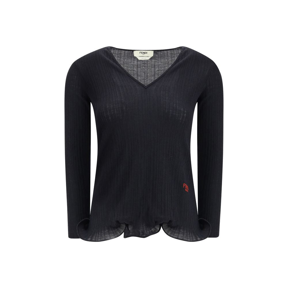Fendi Wool Long Sleeve Top