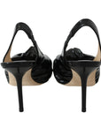 Jimmy Choo Black Leather Annabell 85 Slingback Pumps