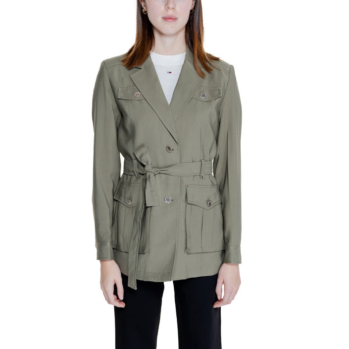 Morgan De Toi  Khaki Green Waist-Tie Blazer