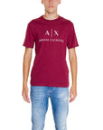 Armani Exchange Logo 100% Cotton Crewneck T-Shirt - Bordeaux Red