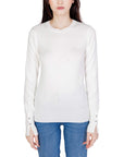 Guess Minimalist 100% Cotton Crewneck Sweater - white 