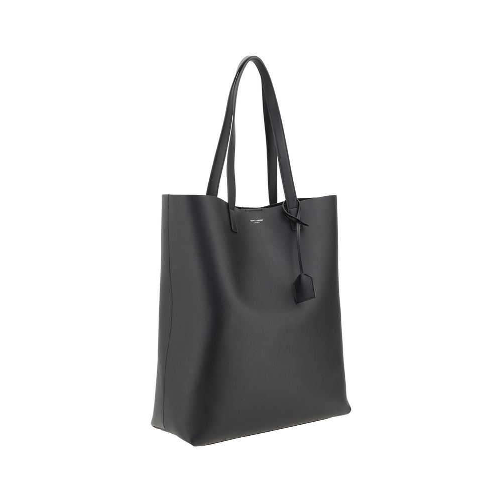 Saint Laurent Black Leather Shopper Tote Bag