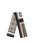 Burberry Checkered & Stripe Silk Scarf