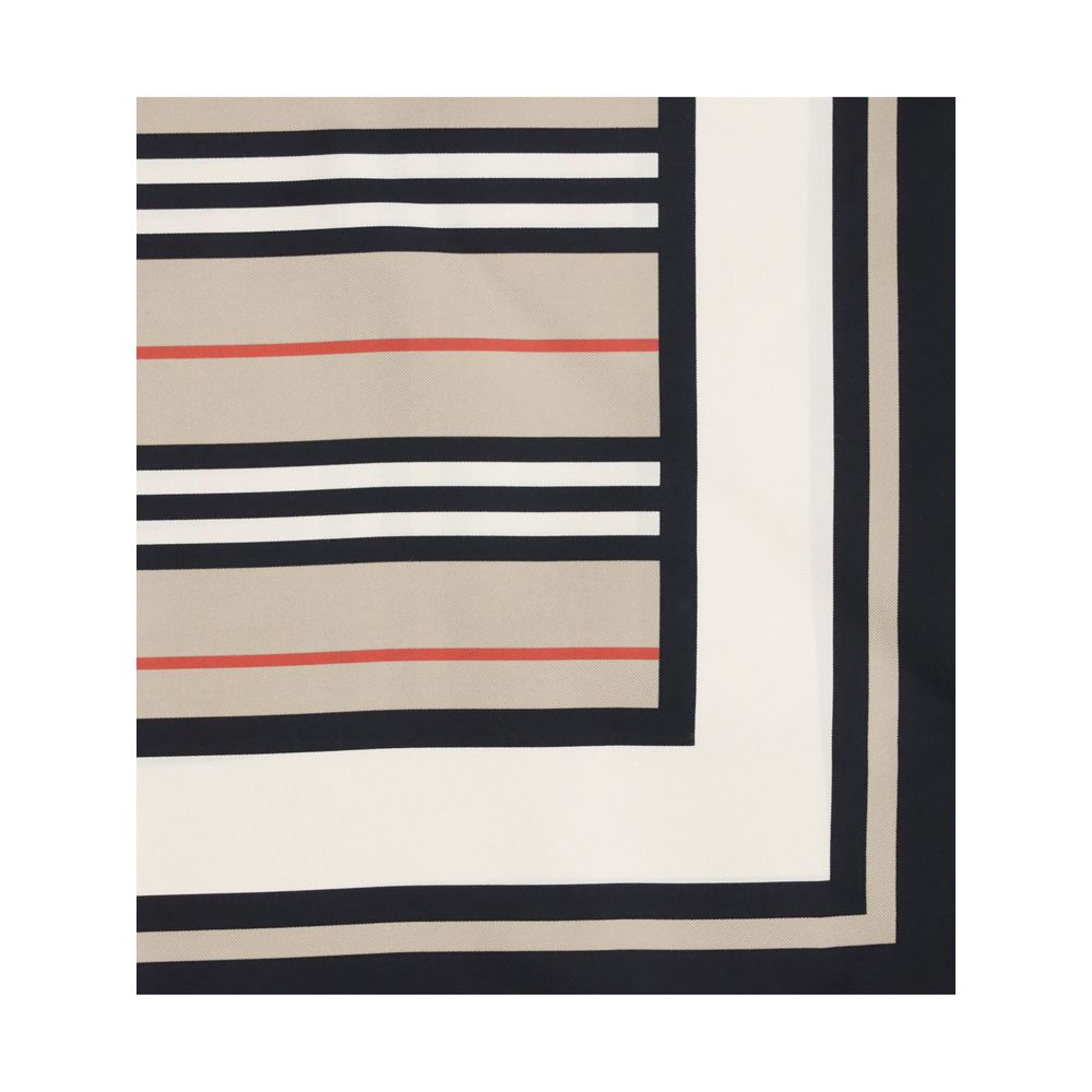 Burberry Checkered & Stripe Silk Scarf