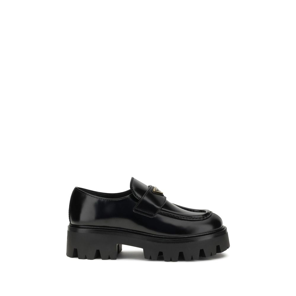 Prada Black Leather Monolith Platform Heel