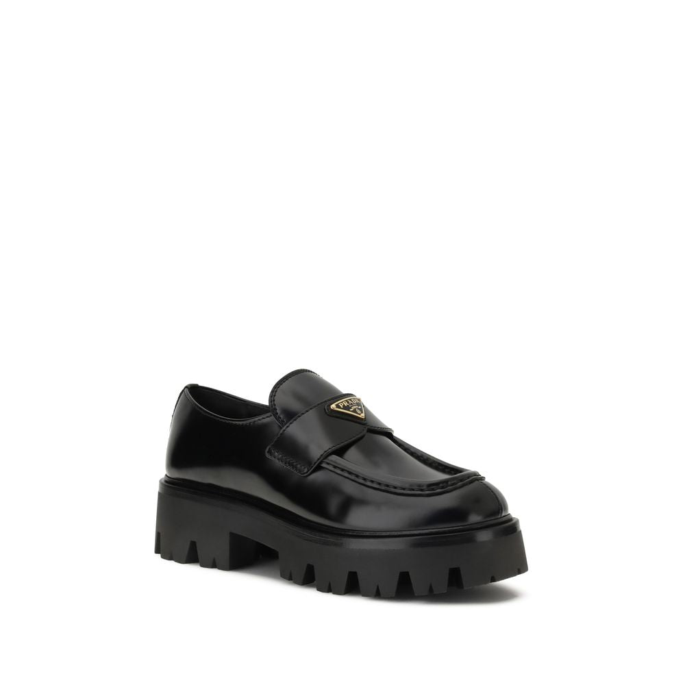 Prada Black Leather Monolith Platform Heel