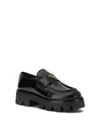 Prada Black Leather Monolith Platform Heel