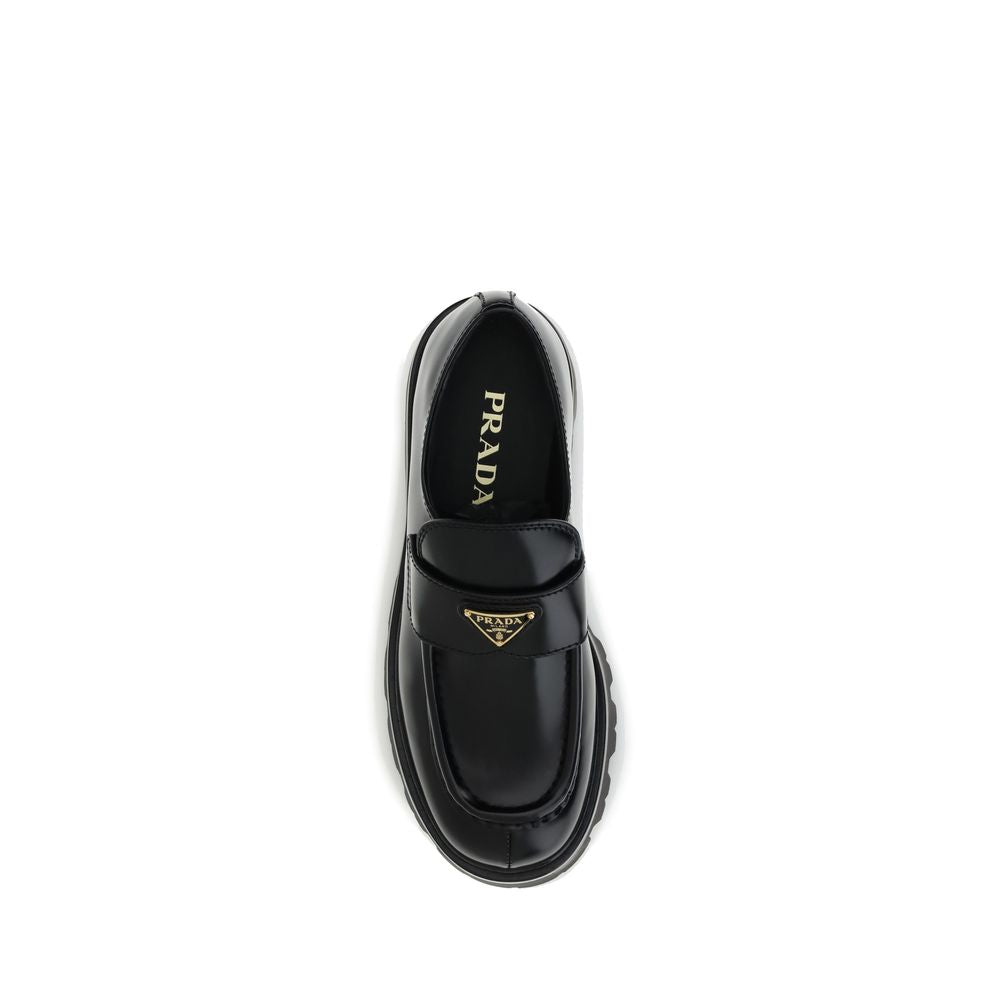 Prada Black Leather Monolith Platform Heel