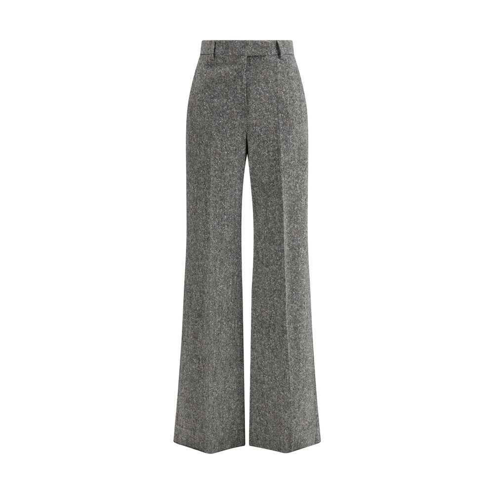 Valentino Bottonato Natté Wool Flared Pants
