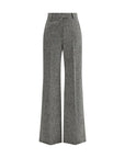 Valentino Bottonato Natté Wool Flared Pants