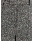 Valentino Bottonato Natté Wool Flared Pants