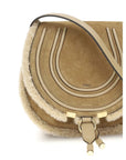 Chloé Shearling Marcie Saddle Shoulder Bag
